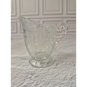 Cambridge Glass Princess Clear Pressed Glass Footed Creamer